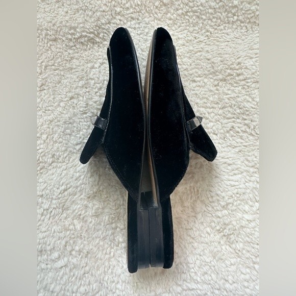 Marc Fisher Women’s Black Velvet Studded Wishing Mule Slide Slippers Flats 8 - Picture 6 of 7